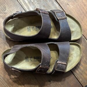 Birkenstock Dark Brown Leather Sandals